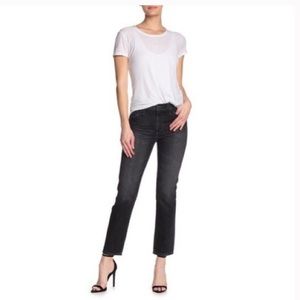 AG Jeans - The Isabelle in black wash. High rise straight crop.